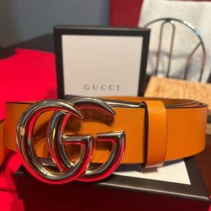 COPY - 🔥 Gucci Tan Leather Belt with GG gold buckle🔥Size 12-14